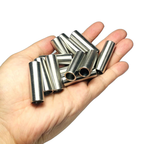 12 Pack 304 Stainless Steel Spacer Standoff Bushing Set Three Eighths Inch Inner Diameter One Half Inch Outer Diameter One And One Half Inch Length Plain Finish Round Metal Spacers For Three Eighths Inch Screws Bolts And Rods, hand-held view
