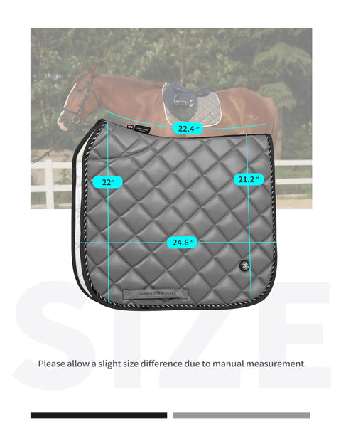 Dressage Saddle Pad For Horses High Performance Leather With Superior Shock Absorption Waterproof Wear Resistant Gray