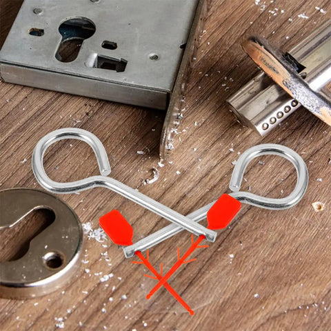 Premium Fire Extinguisher Pin Set With Red Tamper Seals For Home And Office Vehicle Safety Locks displayed on wooden surface.