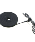 Double-Sided Cable Tie Tape 3/4 Inch Nylon Hook And Loop Wire Management Roll with cable and scissors.