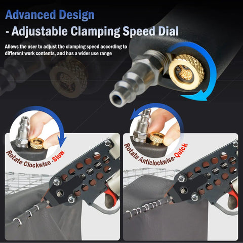 Pro Grade 16 Gauge Air Hog Ring Gun Heavy Duty Packer For Fencing Upholstery Easy Adjust Trigger Fast Locking System Built Like A Tank Smooth Pull Action Quick Reload Capability Zero Hassle Operation