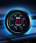52mm Digital Water Temperature Gauge With Alarm for Cars, Trucks and Boats, 1/8 NPT Sensor, 12V/24V DC Power, Red Display With Green Ambient Light, 100-300F (38-150C), Plug and Play Ultra Accurate Auto Gauge on dashboard