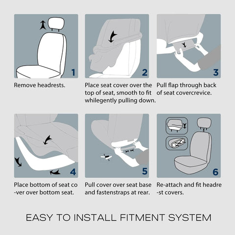 Installation guide for Rugged Work Leather Car Seat Covers With Built In Webbing That Keeps Shape And Is Five Times Stronger