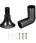 Solar Torch Light Base and Joint Kit for Wall Mounting, includes black ABS base, joint, screws, and plugs for easy setup.