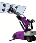 Badass Mobile Vacuum Suction Cart For Moving Glass And Marble Sheets With Fat Off Road Wheels Crafted Hardcore For Outdoor Construction Sites To Lift Steel Plates Quick, showcasing lifting mechanism and suction cups.