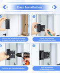 Installation process of Child Safe Door Reinforcement Lock 2 Pack With 800 Pounds Of Force Heavy Duty Aluminum Inward Door Security Lock 3 Inch Stop