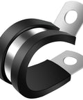 ZIPCCI 1/2-inch cable clamp with black rubber body and stainless steel mounting tabs