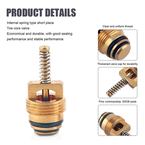 Close-up of valve core design from 16 Piece Car AC Valve Core Kit With Caps And Removal Tool For R134a R12 Systems, showing details.