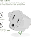 2 Pack ETL Listed 3-Prong To 2-Prong Adapter, Polarized Grounding Converter, Fireproof PBT Material, Close-Up View