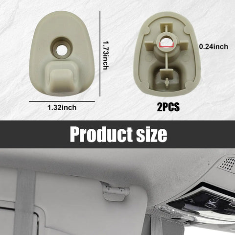 2 Pack Car Sun Visor Clips Replacement For Jeep Liberty 2005 To 2012 And Jeep Nitro 2008 To 2012 with product size shown