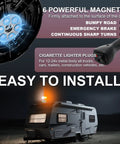 Top Shelf Led Roof Top Warning Light Amber And White 12V 24V Truck Strobe Beacon With Dang Strong Magnetic Mount For All Weather Job Site Crew Safety Gear, showing 6 magnets and installation detail.