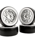 1/10 Scale RC Drift Tires 4 Pack On Road Wheels With 12mm Hex Hubs Beefy Hard Plastic Grip For Traxxas 4Tec 2.0 3.0
