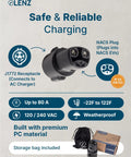 J1772 To NACS EV Charger Adapter For Tesla And NACS Vehicles Works With 2026 Hyundai Kia Rivian Toyota BZ Lexus RZ Lucid Gravity