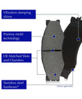 Centric Premium rear ceramic brake pads set for Nissan/Renault; includes vibration-damping shims and OE-matched slots.