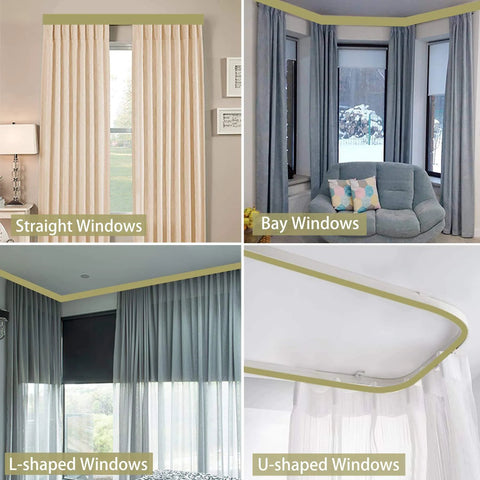 Easy Glide Ceiling Curtain Track System Flexible Durable Design For Effortless Gliding Ideal For Shower Window RV Room Dividers