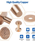 Copper Rivets And Burrs Leather Working Kit With 80 Pieces 4mm Copper Shank and 2 In 1 Setter, high-quality copper details.