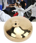 Fencing Epee Hand Protector Guard Pro-Grade Aluminum Alloy Construction With Gold Finish, 40-50cm, close-up on table
