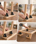 Assembly of 8 Pack Locking Hinge For Beefy Heavy Duty Folding Table Brackets With Screws, step-by-step connection process.