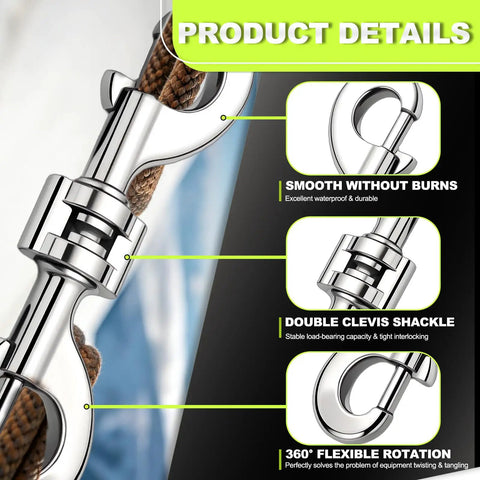 Close-up of a 4.7 inch Zinc Alloy Trigger Clip featuring smooth rotation for dog leashes and farm use.