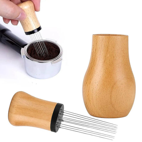 Wooden Espresso Coffee Stirrer Tamper And Leveler Tool For Bean Grinder Ground Coffee Distributor Needle Whisk