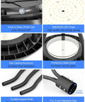 Beefy 100W LED Post Top Light With 14000 Lumens, Dusk To Dawn Outdoor Pole Fixture, close-up of LED chips and components.