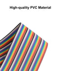 120-Piece Multicolor DuPont Jumper Wires Kit for Breadboards, close-up of colorful ribbon cables, 15 cm length, high-quality PVC