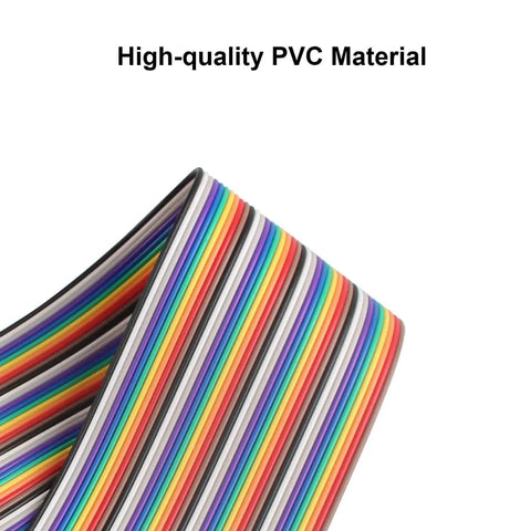 120-Piece Multicolor DuPont Jumper Wires Kit for Breadboards, close-up of colorful ribbon cables, 15 cm length, high-quality PVC