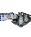 1/2-in hydraulic quick-connect coupler set on mounting bracket; four heavy-duty steel TL TopLine ISO 16028 connectors