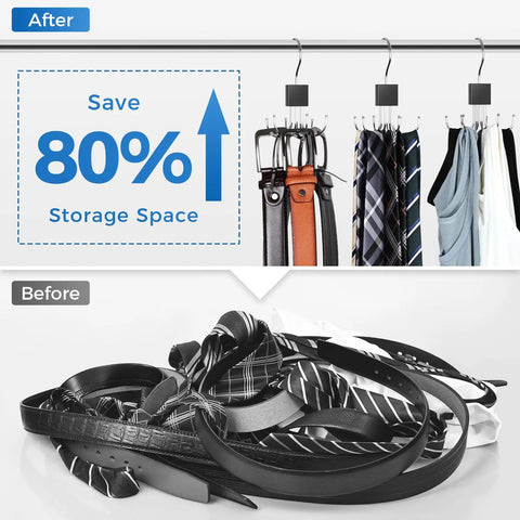 Two Pack Premium Belt Hanger Closet Organizer Keeps Your Closet Tight With A Smooth Swivel Design That Easily Stashes Up To Twenty Four Straps And Clears Clutter Dead Simple Without Any Drama
