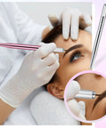 10 Pcs Manual Microblading Pens Aluminum Eyebrow Tools Set For Salon Use Pro Grade Lightweight Handheld Microblade Pens In Silver And Pink Durable Grip For Precise Shaping And Fine Detailing used on eyebrow shaping