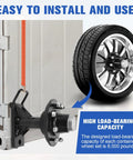 Heavy Duty Shipping Container Wheels With 8X6.5 Lug Kit Plate Casters attached, showcasing high load-bearing capacity for 8000 lbs.