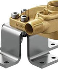Freestanding Tub Filler Mount Kit With Double Riser For Floor Joists 12 To 24 Inches, brass valve and concrete mounting bracket