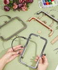 4 Colors Purse Clasp Frame With Handle Five Point Nine Inch Metal Kiss Lock Clasp Bag Clutch Frames in gold, silver, bronze