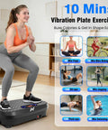 Vibration Plate Exercise Machine For Full Body Training And Muscle Activation Fitness Platform showing a user doing squats.