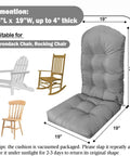Thick Indoor Outdoor Adirondack Chair Cushion With High Elasticity PP Cotton Water Repellent Fabric For Porch Yard Lawn Chairs High Back Rocking Seat Pad 44 By 19 By 4 Inches