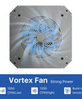 Top view of a 360 Degree Intake Air Filtration System For Woodworking With Built-In Ionizer, 1350 CFM Hanging Air Filter.