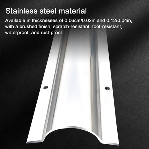 Heavy Duty Stainless Steel Half Round Floor Cord Cover Brushed Metal Finish showcasing the smooth brushed surface and rounded design.