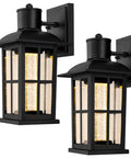Crystal Bubble Glass Outdoor Wall Lanterns 2 Pack, Cool Modern Waterproof Sconces for Front Door Garage Patio Entryway