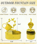Dimensions and features of solar powered outdoor water fountain with battery backup for garden bird bath yard decor