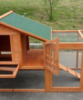 Deluxe Large Wood Chicken Coop With Nesting Box And Run For 3 To 5 Chickens Durable Fir Construction Easy Clean Tray