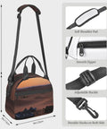 Insulated Lunch Tote For Women And Men With Leakproof Zippers Reusable Desert Camping Cooler Bag, adjustable strap, highlighted features