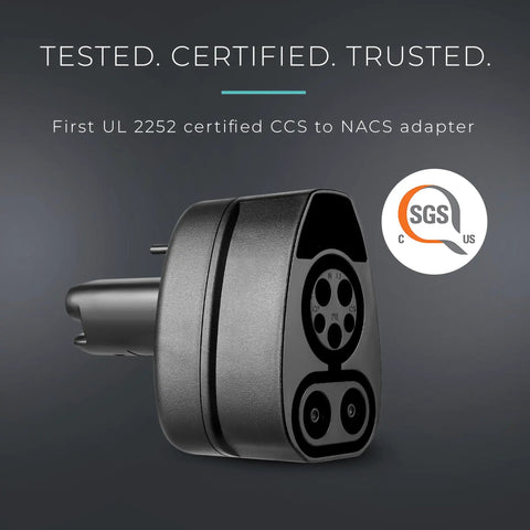 Beast Mode Ccs To Nacs Adapter For Tesla Model 3 X Y S Plus, black UL certified charging connector with CCS and NACS ports.