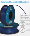 Navy Blue 1.75mm Matte PLA Filament 1kg Spool For 3D Printing, smooth matte finish, pro-grade dimensional accuracy ±0.02 mm