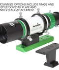 EvoGuide 50DX 50mm APO Doublet Refractor Guide Scope with helical focuser and mounting rail for astrophotography