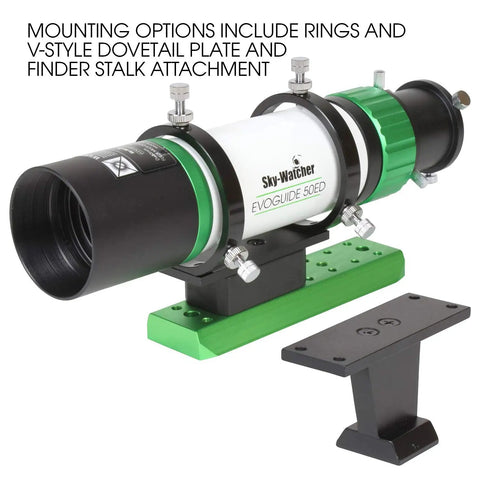 EvoGuide 50DX 50mm APO Doublet Refractor Guide Scope with helical focuser and mounting rail for astrophotography