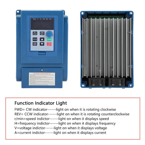 Rugged 4KW Variable Frequency Drive VFD Inverter For Three Phase 380V Systems front view with keypad and heatsink