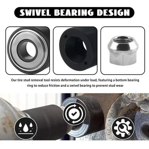 Heavy Duty Wheel Stud Installer Kit 2 Pack for Cars with swivel bearing design showing components and features