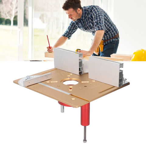 Craft Heavy Duty Aluminum Alloy Router Table With Rock Solid Adjustable Lift System For Badass Woodworking Bench Upgrades And Instant Bit Height Adjustments, featuring precise depth control.
