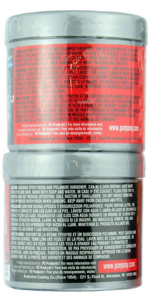 Back view of Two Part Epoxy Adhesive Paste Heavy Duty Bonding Sealant And Filler For Indoor And Outdoor Use Charcoal Gray Half Pound