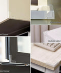 Tough As Nails L Shaped Corner Protectors Shielding Sharp Furniture Edges With Heavy Duty Self Sticking Tape For Kid Proof Home Safety And Baby Guard Covers on various furniture edges.